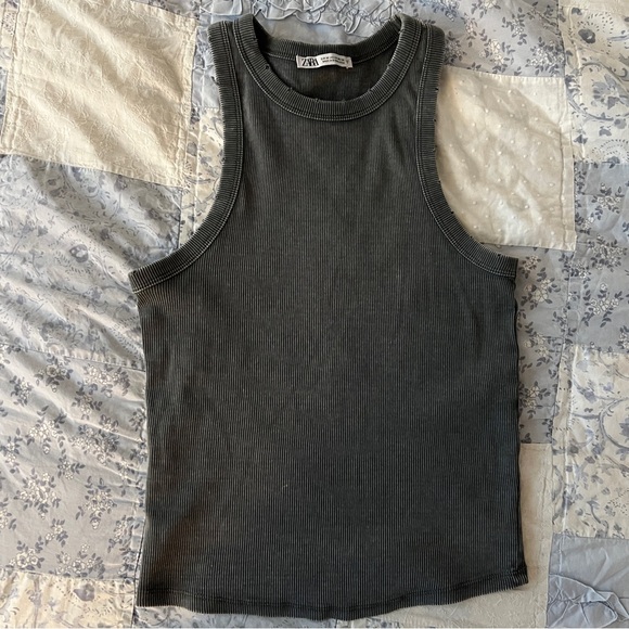 Vintage Effect Grey Tank Top - Picture 2 of 7